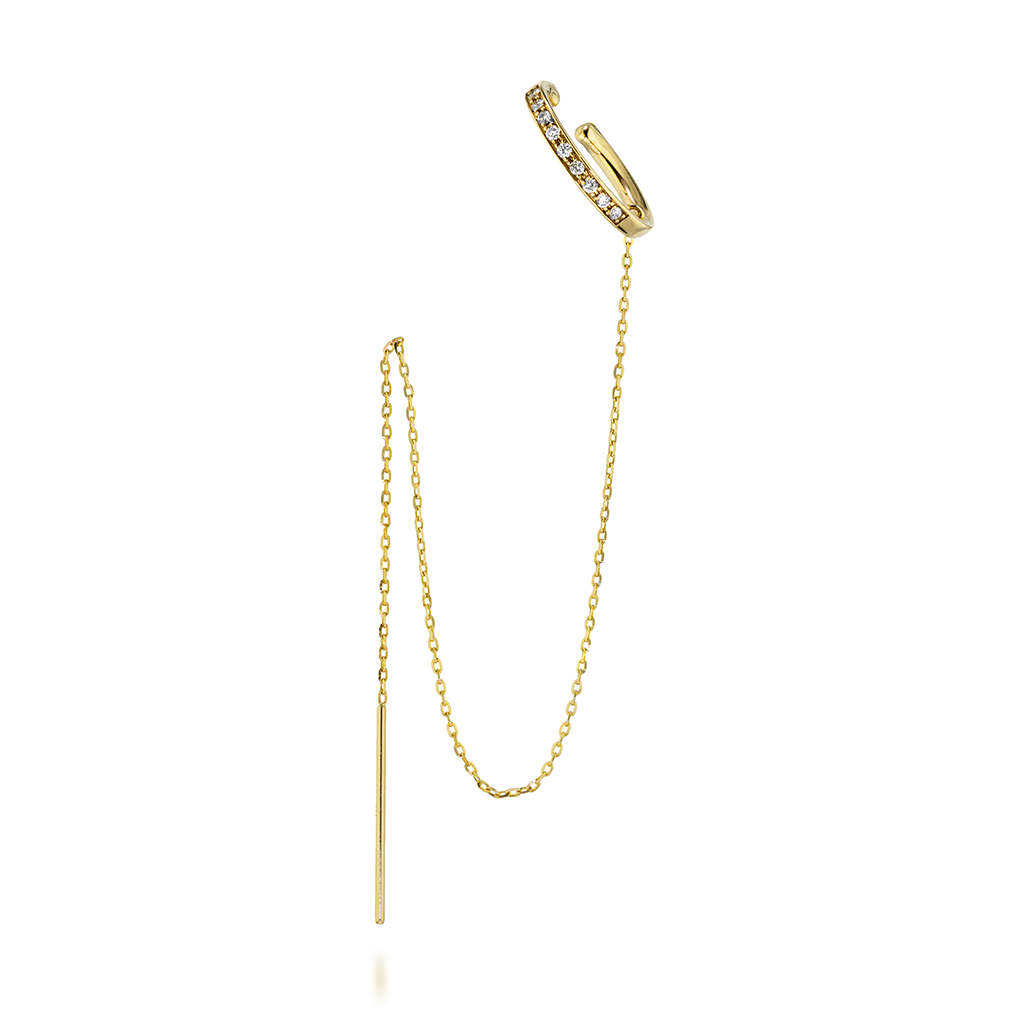DIAMOND CHAIN PIERCED  EARRING＆EAR CUFF