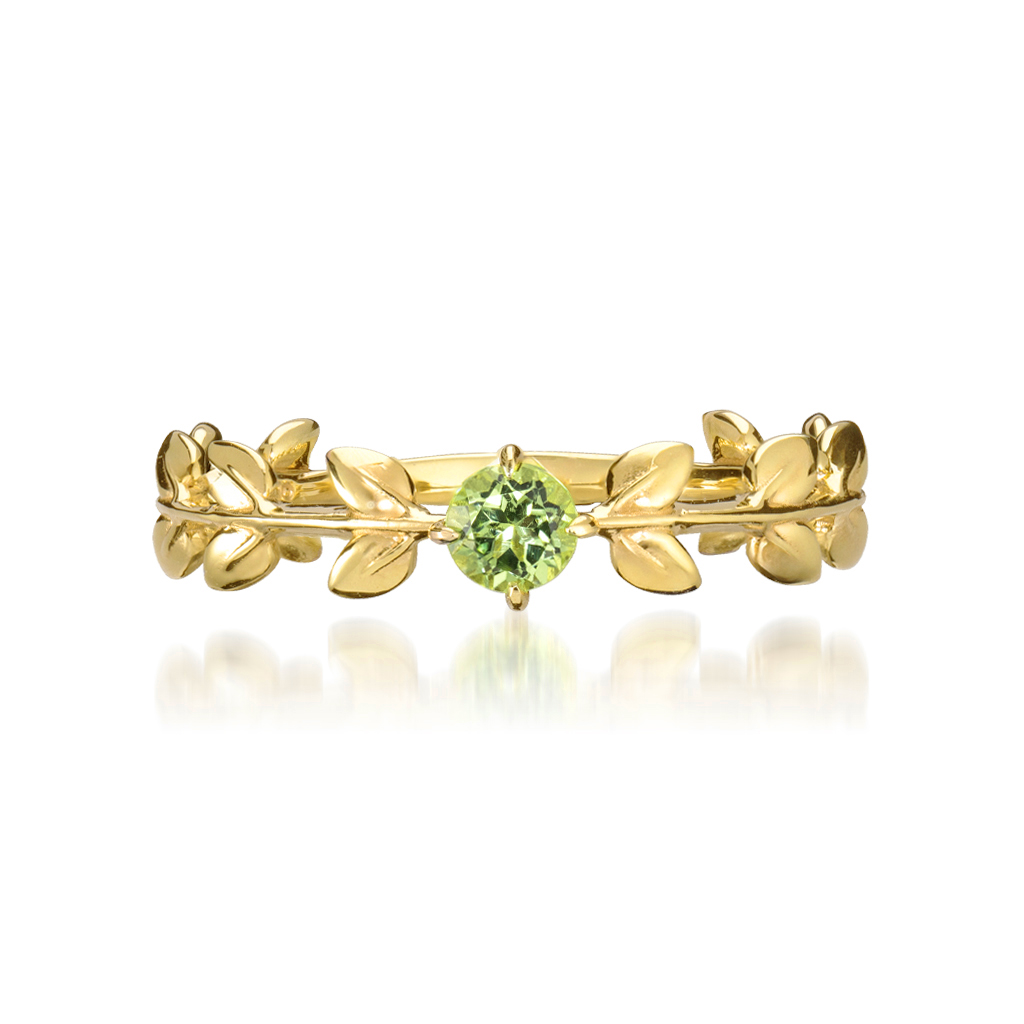 PERIDOT LEAF RING