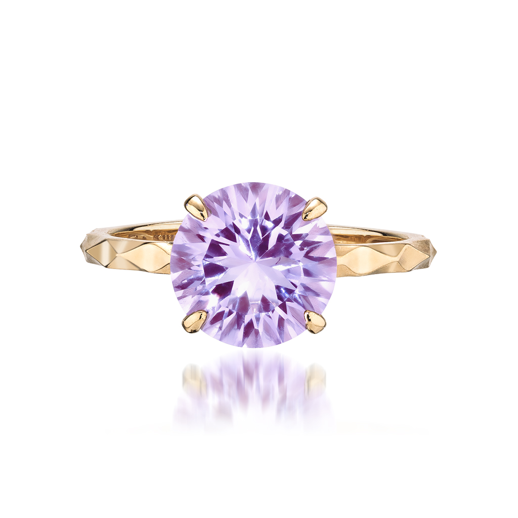 K10 リングCONCAVE FLASH(2月の誕生石 アメシスト)