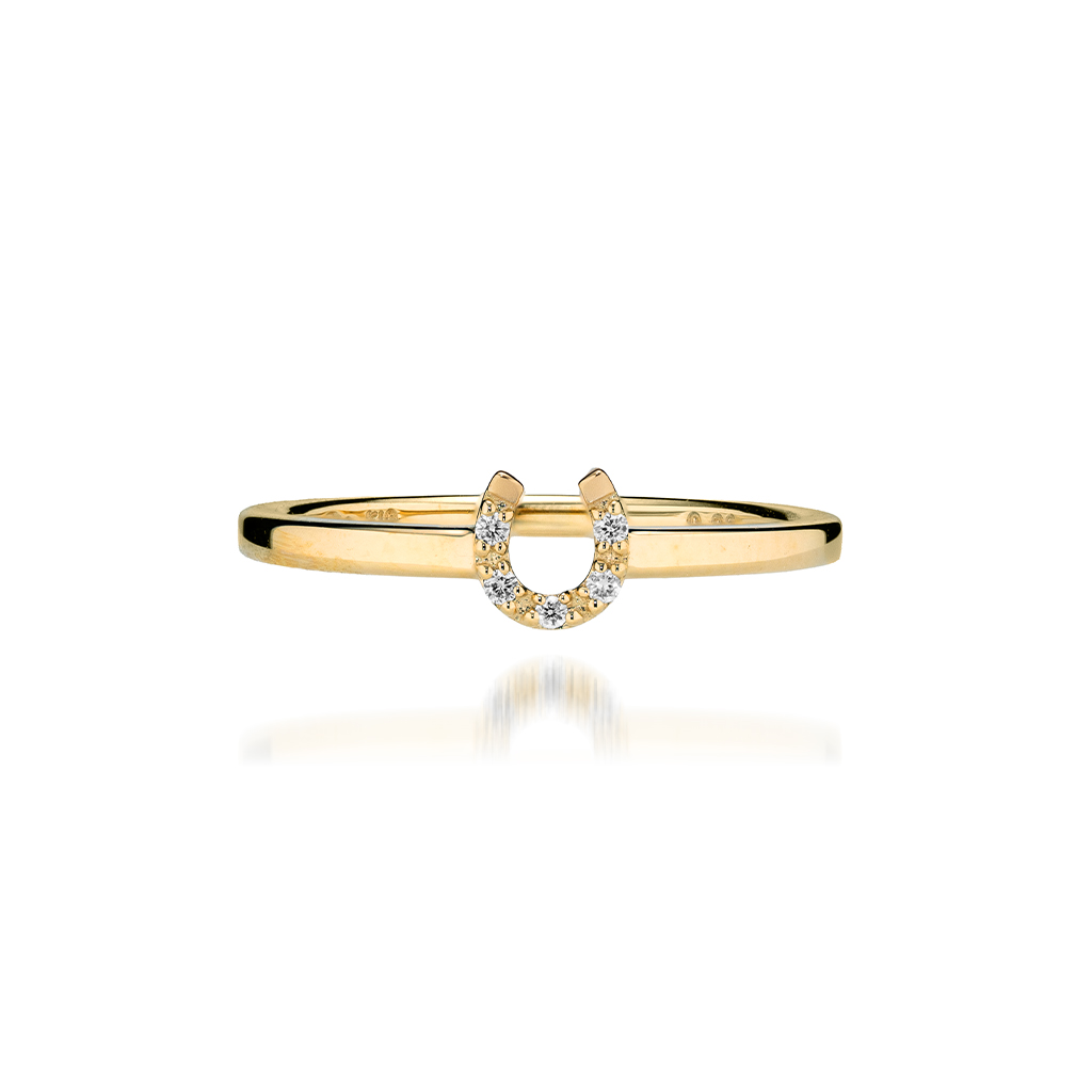 DIAMOND HORSESHOE PINKIE RING