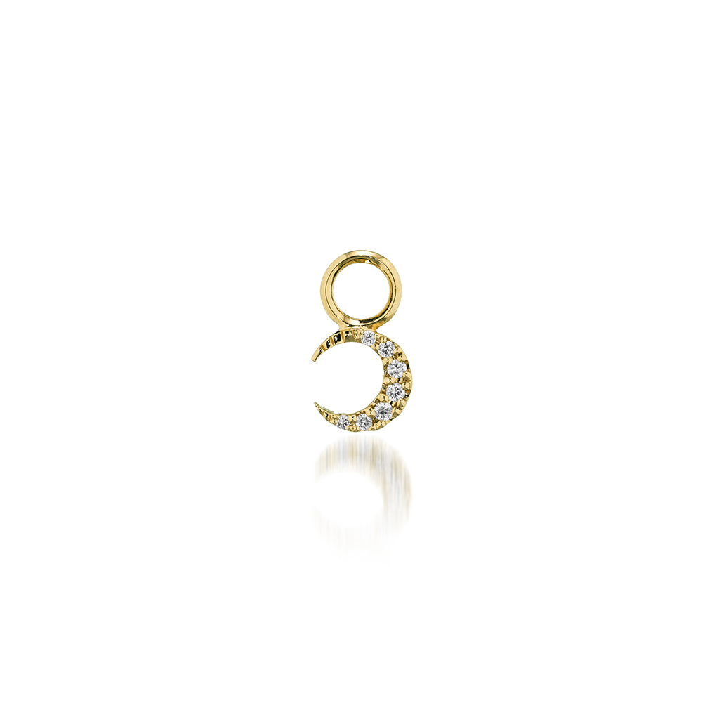 HOOP EARRING CHARM CROSSING MOON(2ZC1045)K18 ピアスチャーム