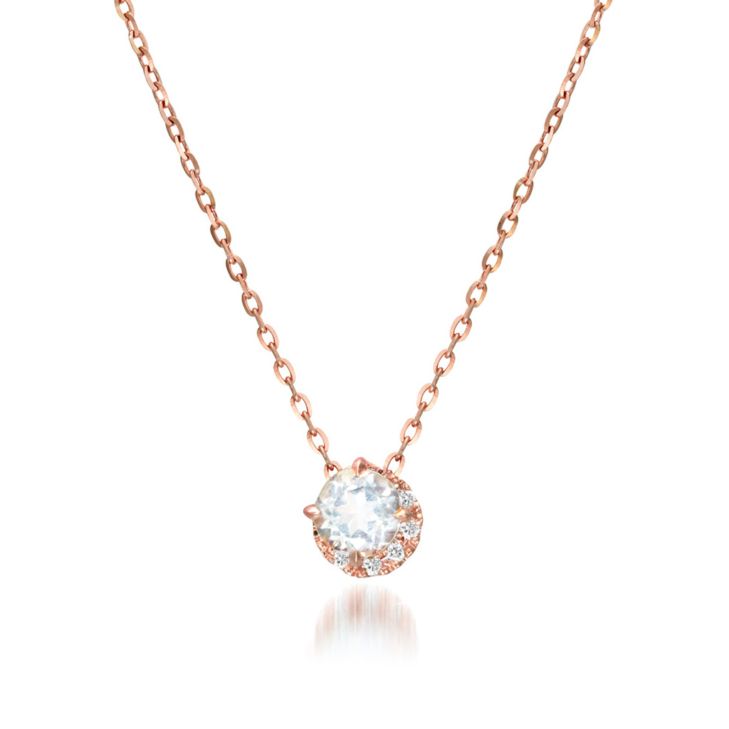 K10 ネックレス BLUE MOONSTONE NECKLACE(6月の誕生石 ムーンストーン)