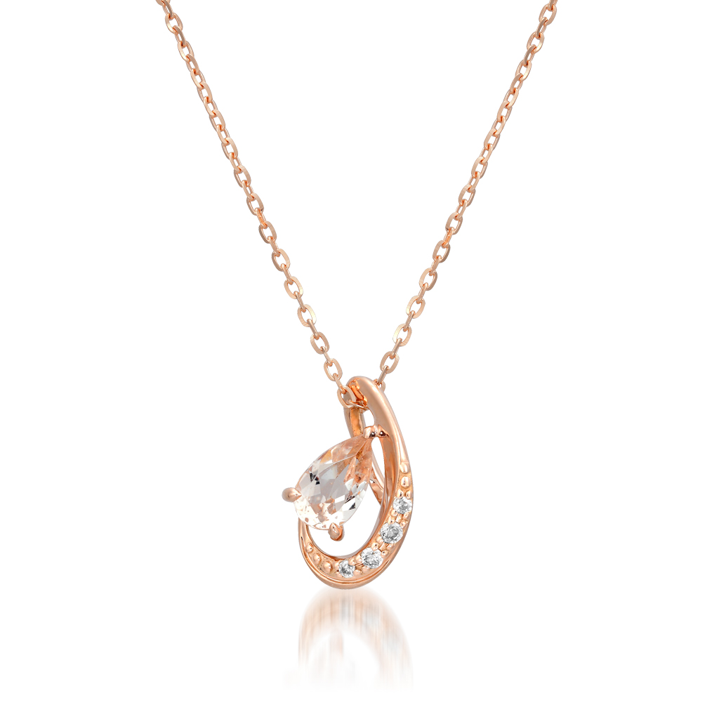 K18 ネックレス PEACH MORGANITE(4月の誕生石 モルガナイト)