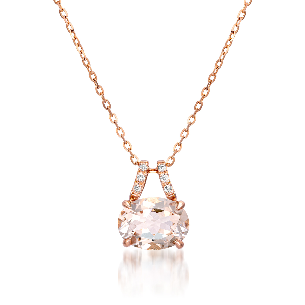 K18 ネックレス PEACH MORGANITE(4月の誕生石 モルガナイト)