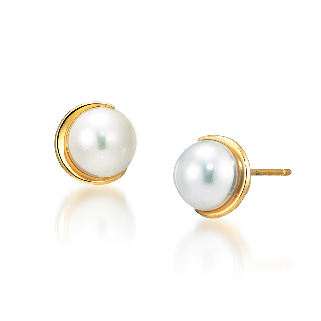 K18 ピアス PEARL MOON PIERCED EARRINGS(6月の誕生石 パール)