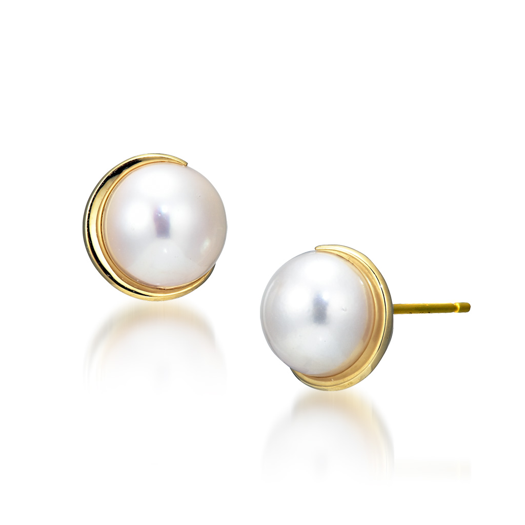 PEARL MOON PIERCED EARRINGS(L)