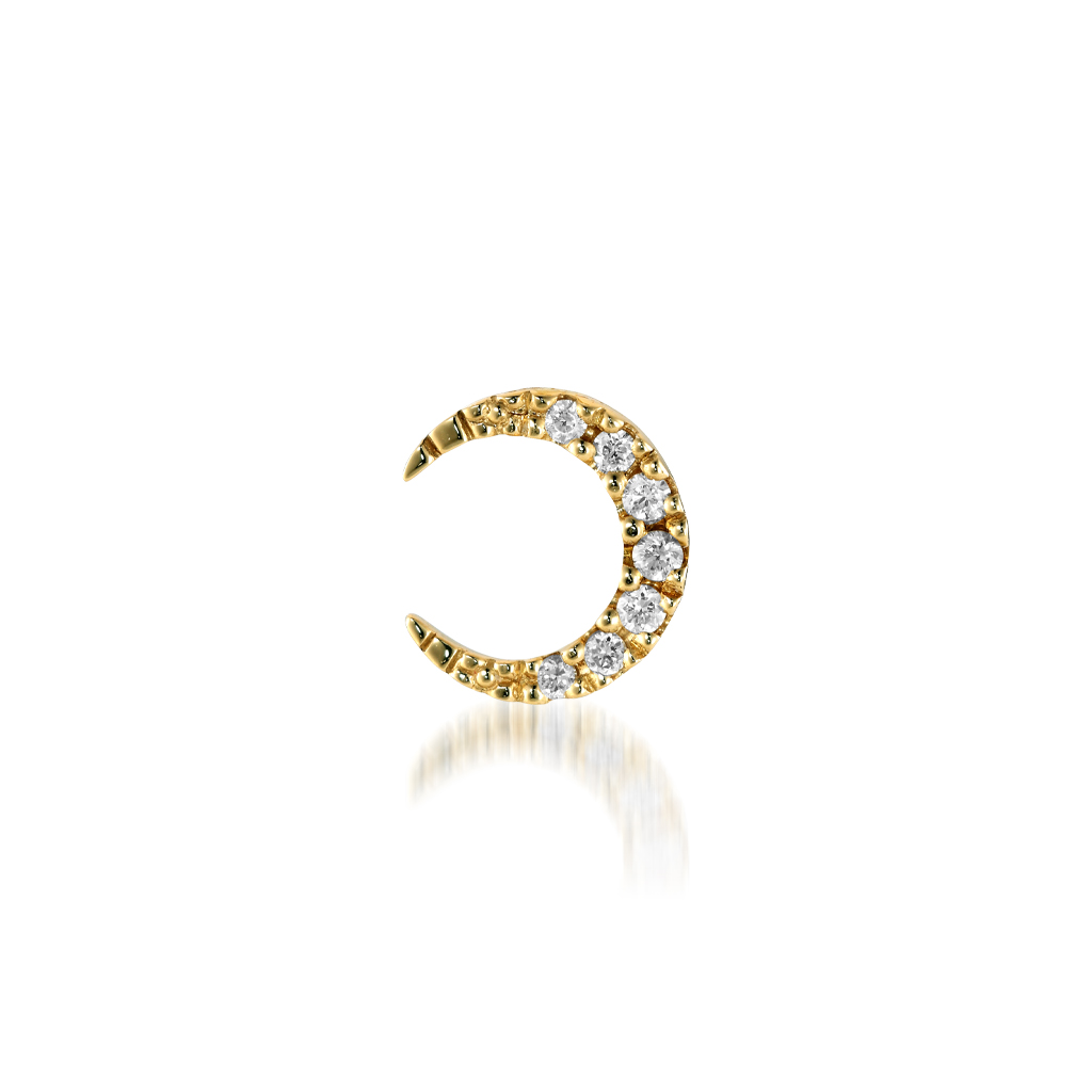 DIAMOND MOON PIERCED EARRING(片耳用)