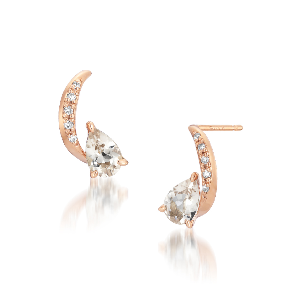 ピアスPEACH MORGANITE PIERCED EARRINGS(2ZP1625)｜スタージュエリー 