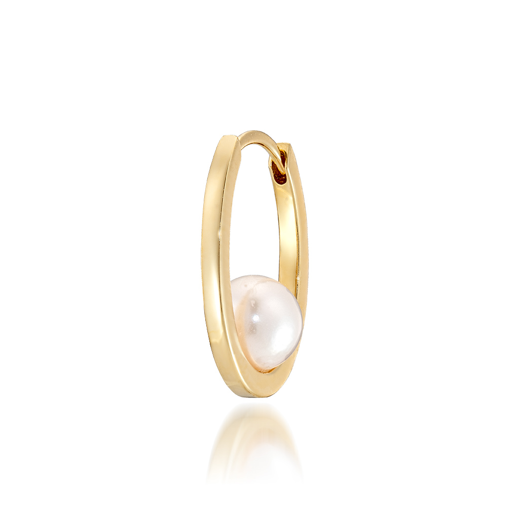 CLICK HOOP PEARL PIERCED EARRING(M/片耳用)