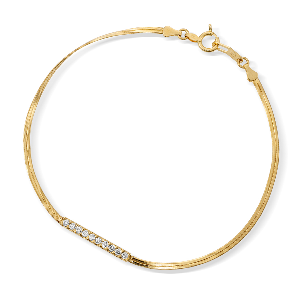 DIAMOND HERRINGBONE BRACELET(2ZU0625)K18 ブレスレット