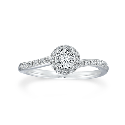 Halo Solitaire 0.1ct 1PR1407|婚約指輪 (エンゲージリング)
