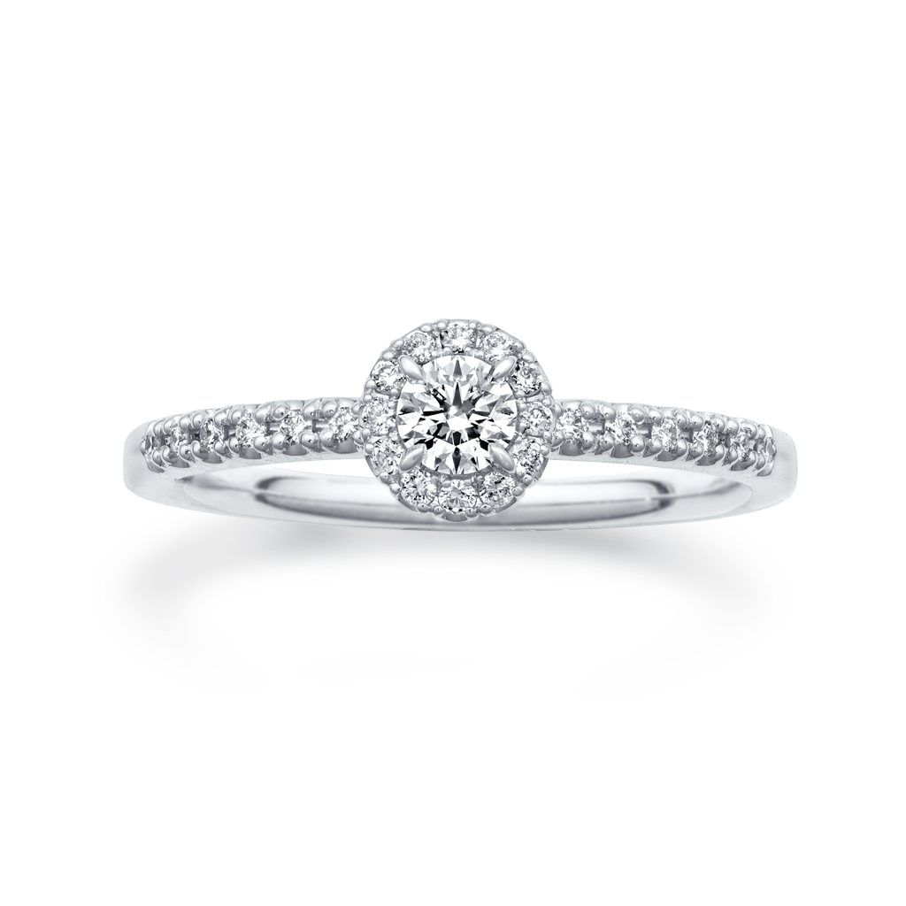 Halo Solitaire 0.15ct 1PR1408|婚約指輪 (エンゲージリング)