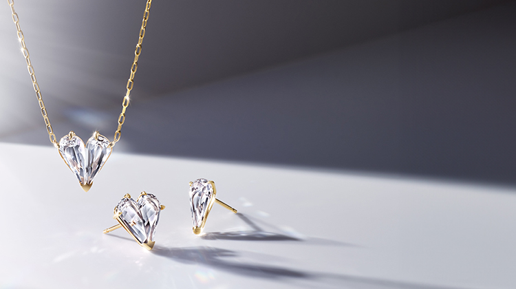 REFLECTION HEART PIERCED EARRING(片耳用)(2JP1069)K10 ピアス